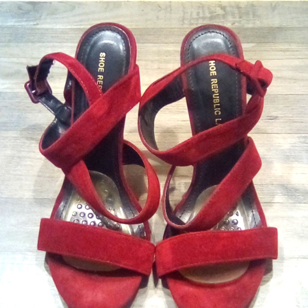 Republic LA Woman High Heels y2k Suede Dress Bolo Shoes